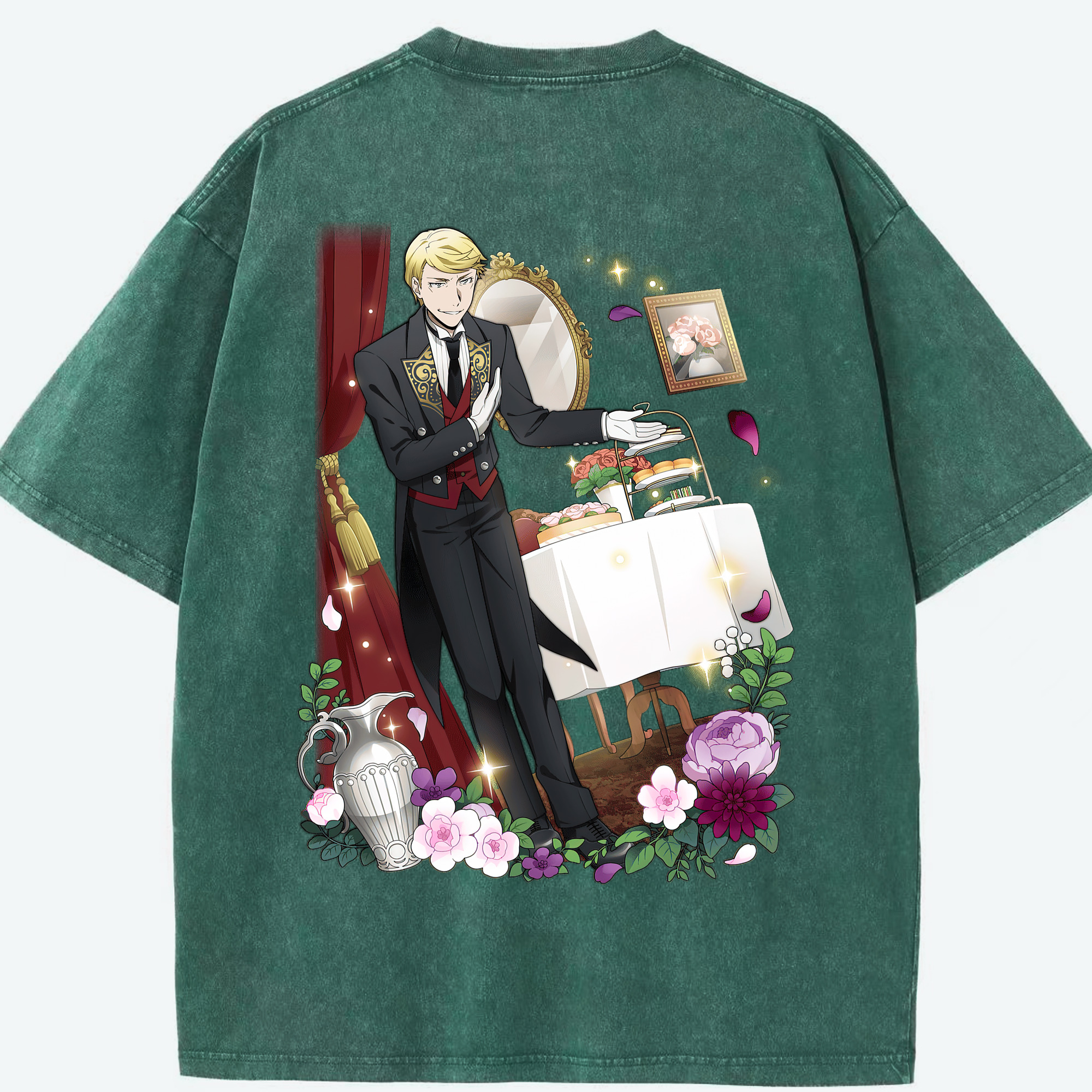 （画像用） 文豪ストレイドッグス Bungo Stray Dogs 綿100% ヴィンテージ風 半袖Tシャツ（背面プリント）